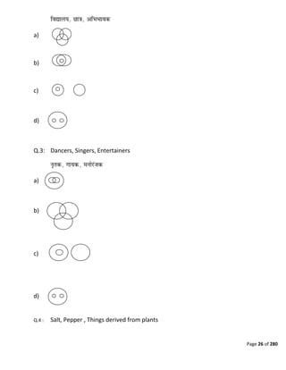 Page 26 of 280
a)
b)
c)
d)
Q.3: Dancers, Singers, Entertainers
a)
b)
c)
d)
Q.4 : Salt, Pepper , Things derived from plants
 