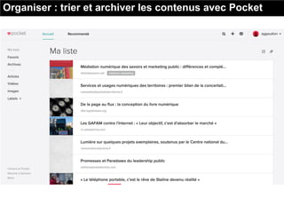 Organiser : trier et archiver les contenus avec Pocket
 