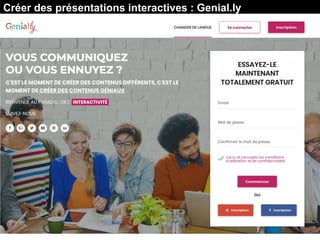 Créer des présentations interactives : Genial.ly
 
