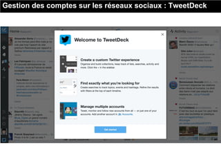 Diffuser et partager sur les réseaux sociauxGestion des comptes sur les réseaux sociaux : TweetDeck
 