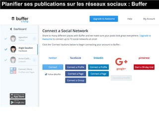 Planifier ses publications sur les réseaux sociaux : Buffer
 