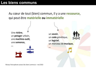 Les biens communs
 
