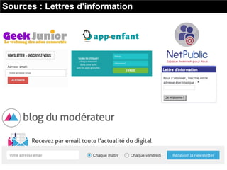 Sources : Lettres d'information
 