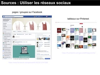 pages / groupes sur Facebook
tableaux sur Pinterest
https://fr.pinterest.com/garuche65/apprendre/
Sources : Utiliser les réseaux sociaux
https://www.facebook.com/groups/913072612147288
 
