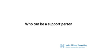 Who can be a support person
 