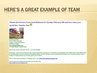 Here’s a great example of Team