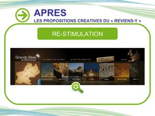 APRES LES PROPOSITIONS CREATIVES DU « REVIENS-Y » RE-STIMULATION 
