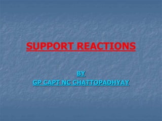SUPPORT REACTIONS
BY
GP CAPT NC CHATTOPADHYAY
 