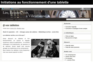 Initiations au fonctionnement d'une tablette
 