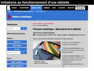 Initiations au fonctionnement d'une tablette
 