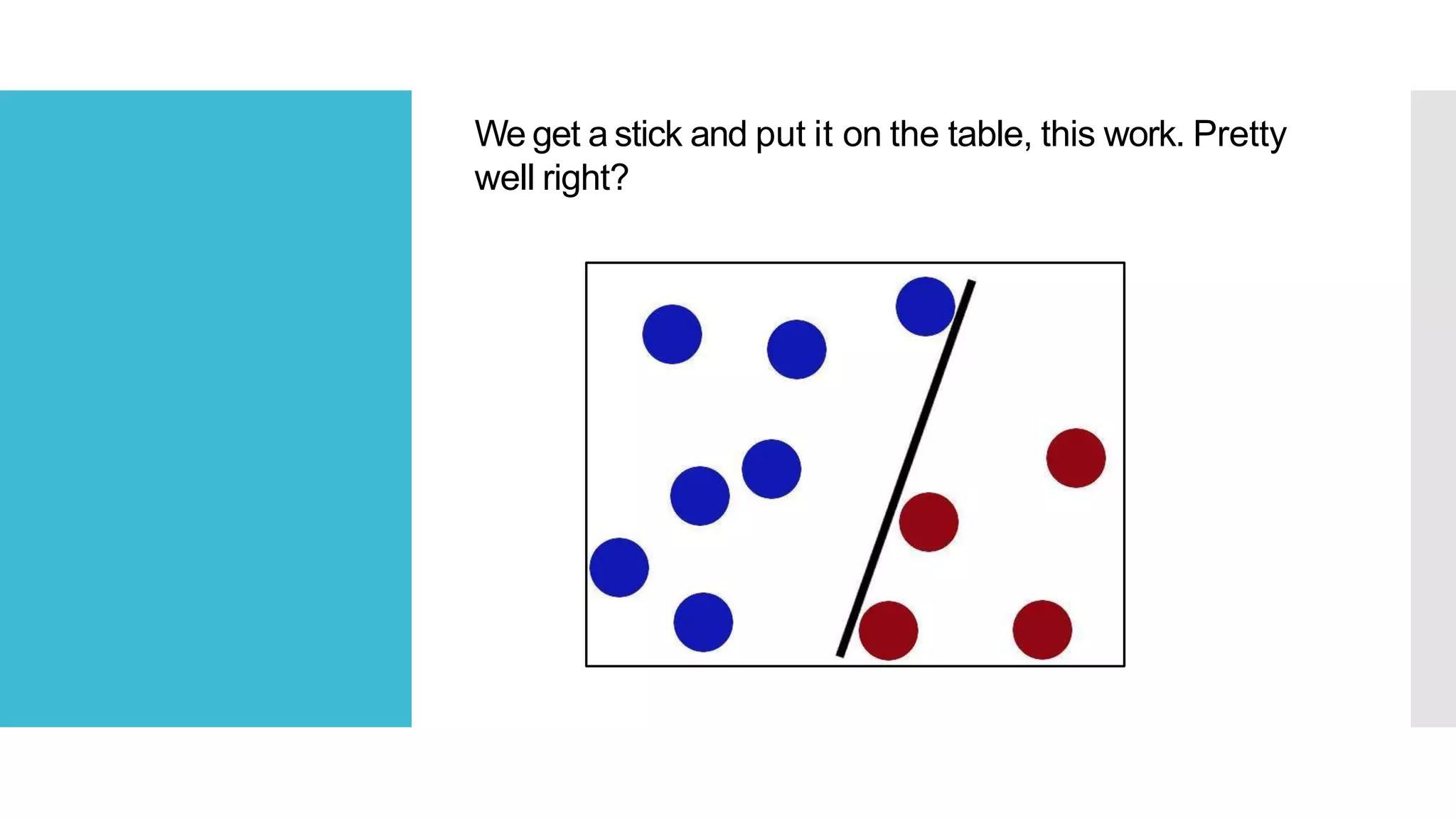 We get a stick and put it on the table, this work. Pretty
well right?
 