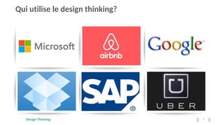 Design Thinking 9
Lorem ipsum dolor sit amet Lorem ipsum dolor sit amet Lorem ipsum dolor sit amet
Lorem ipsum dolor sit amet Lorem ipsum dolor sit amet
Qui utilise le design thinking?
 