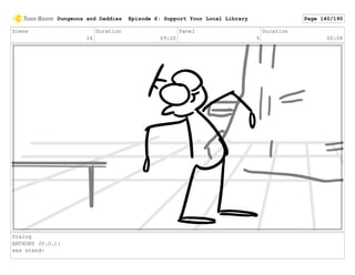 Scene
24
Duration
09:20
Panel
9
Duration
00:08
Dialog
ANTHONY (V.O.):
was stand-
Dungeons and Daddies Episode 6: Support Your Local Library Page 140/190
 