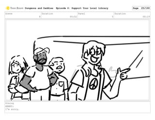Scene
8
Duration
05:02
Panel
5
Duration
00:19
Dialog
HENRY:
I'm sorry.
Dungeons and Daddies Episode 6: Support Your Local Library Page 25/190
 