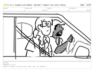 Scene
2
Duration
04:04
Panel
2
Duration
02:04
Dialog
ANTHONY (V.O.):
-dunk village if you've ever seen one. Uh, there's
Dungeons and Daddies Episode 6: Support Your Local Library Page 8/190
 