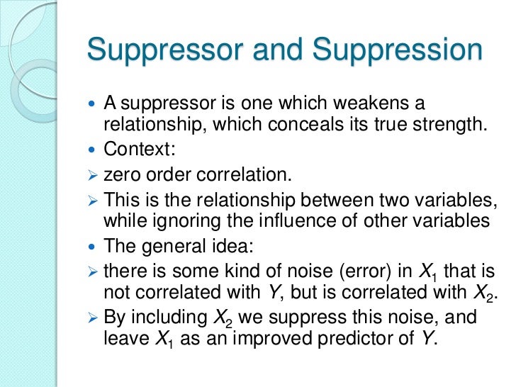 Suppressor and distort variables