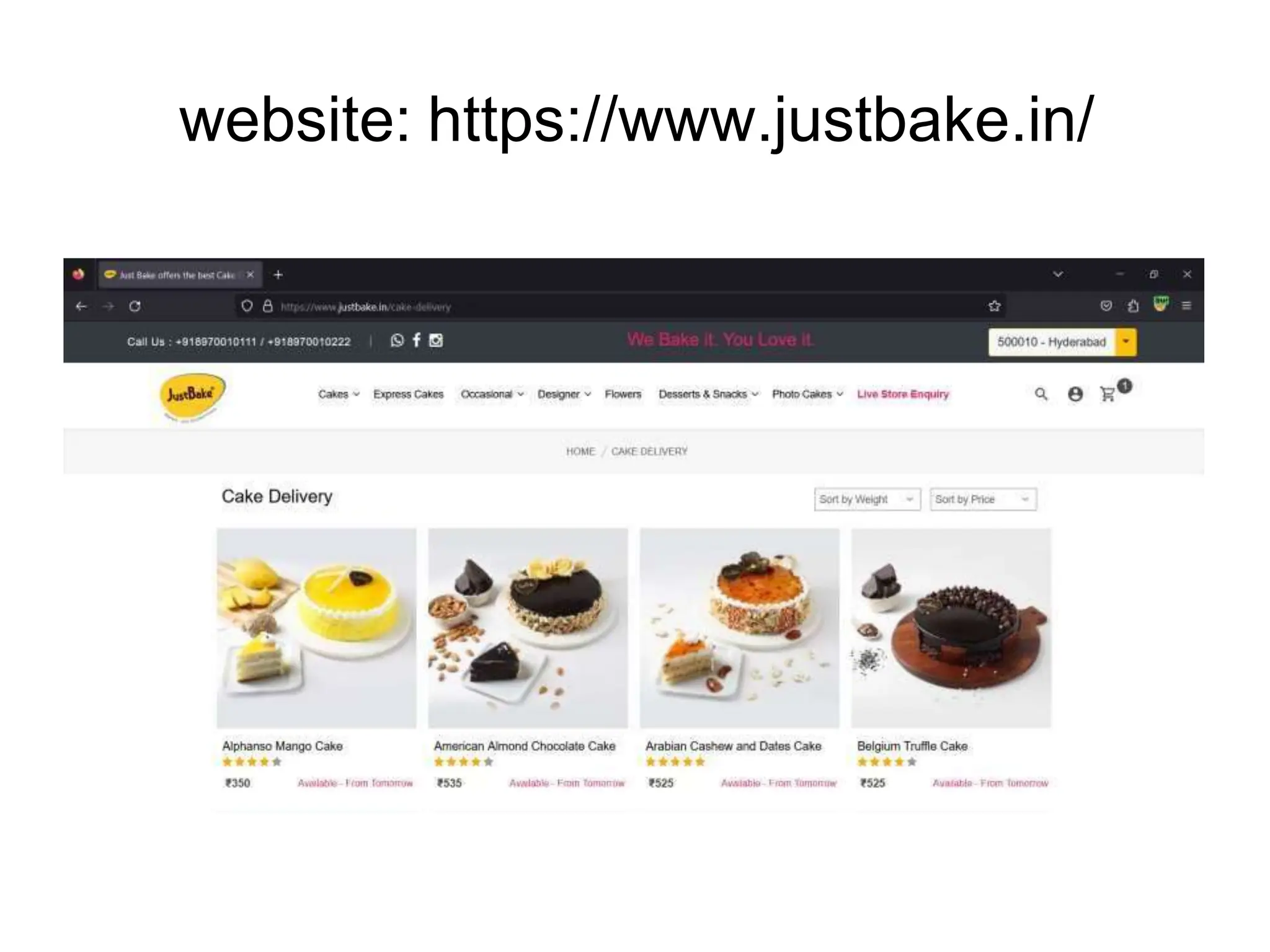 website: https://www.justbake.in/
 