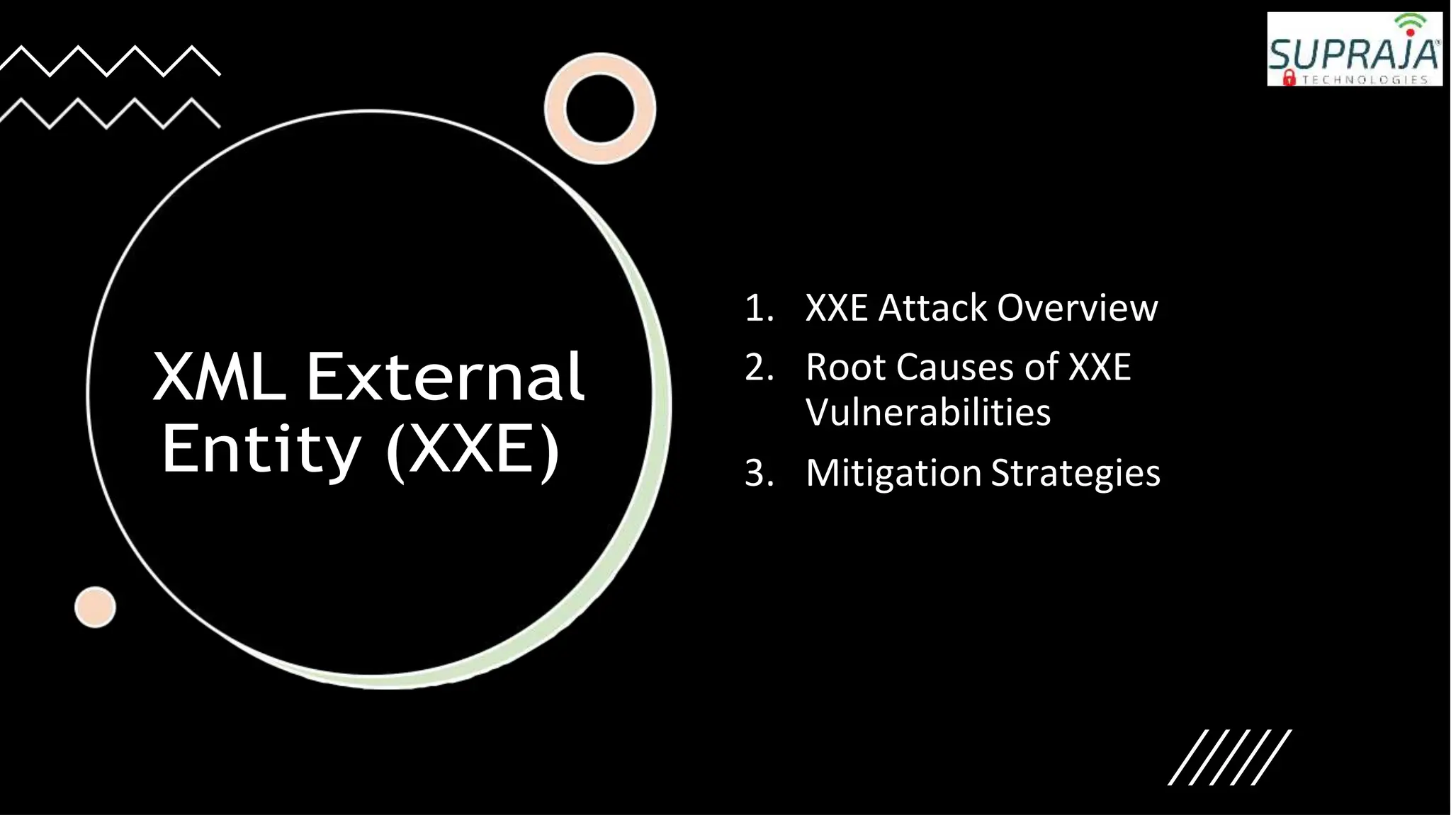 XML External
Entity (XXE)
1. XXE Attack Overview
2. Root Causes of XXE
Vulnerabilities
3. Mitigation Strategies
 