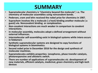 SUPRAMOLECULAR CHEMISTRY | PPTX