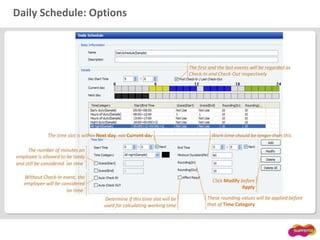 Daily Schedule: Options
 