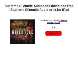 supreme clientele book supreme clientele book
