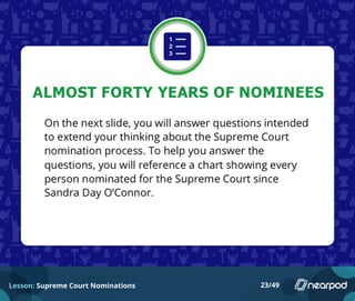 Lesson: Supreme Court Nominations 23/49
 