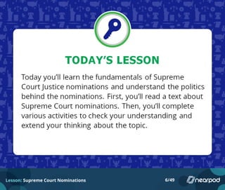 Lesson: Supreme Court Nominations 6/49
 