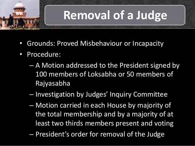judge of supreme court can be removed by