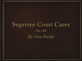 Supreme Court CasesSupreme Court Cases
By: Tara PawlykBy: Tara Pawlyk
 