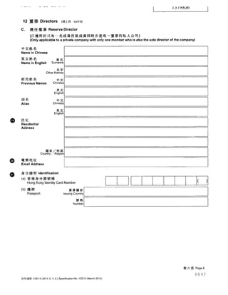 Supreme Hope HK Corporate Records