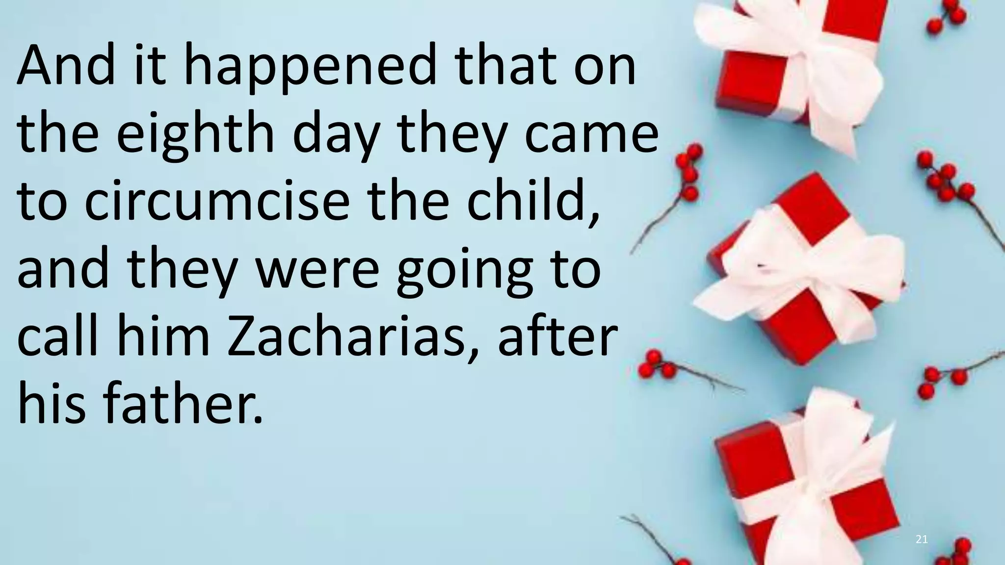 Surprise gift Luke 1:5-25; 57-79 | PPT