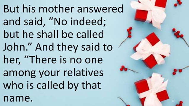 Surprise gift Luke 1:5-25; 57-79 | PPT