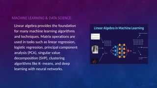 Application of linear algebra in computer science pptx | PPTX