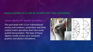 Application of linear algebra in computer science pptx | PPTX