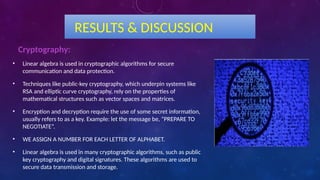Application of linear algebra in computer science pptx | PPTX