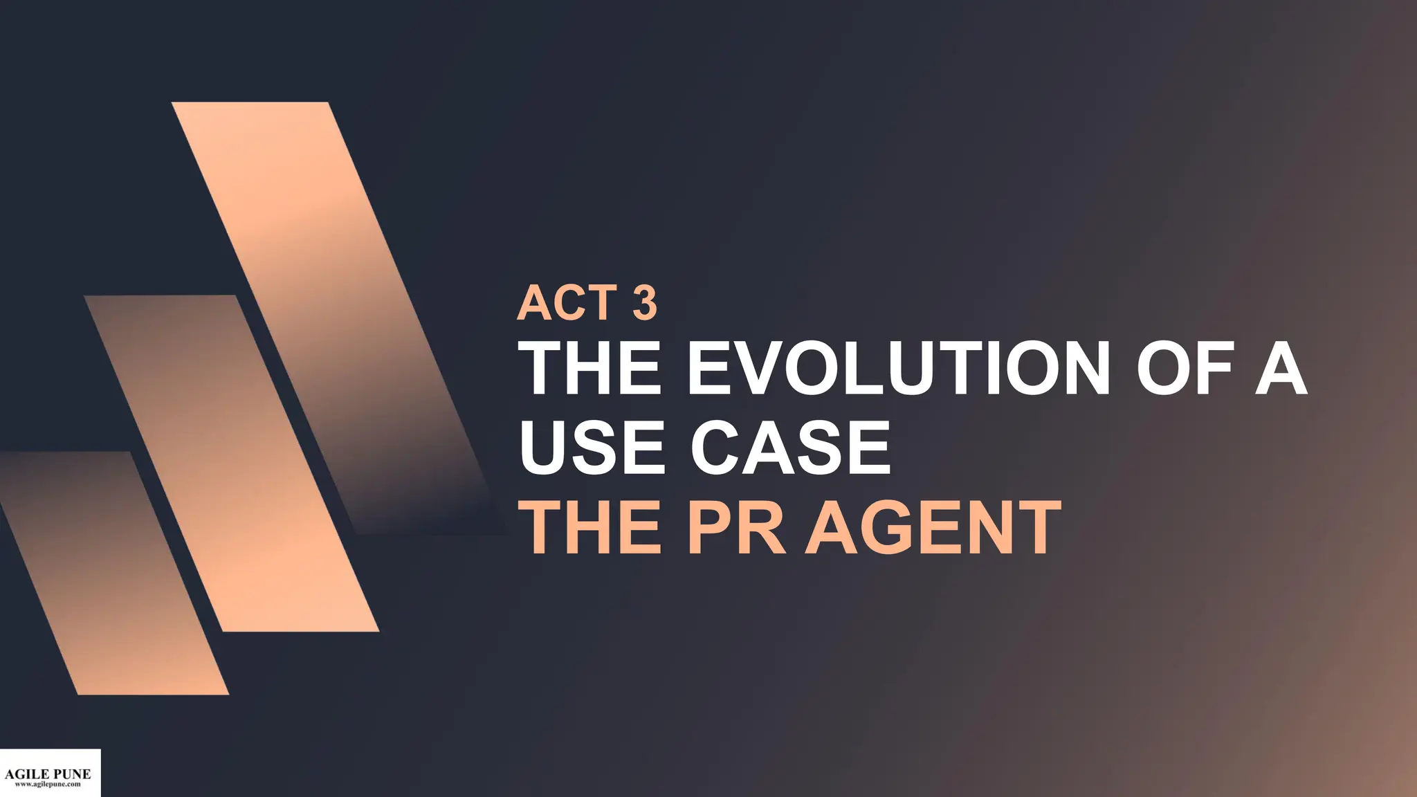 ACT 3
THE EVOLUTION OF A
USE CASE
THE PR AGENT
 