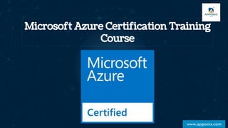 Microsoft Azure Certification Training
Course
www.apponix.com
 