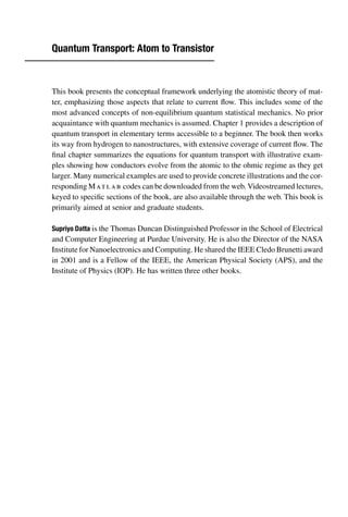Supriyo Datta Quantum Transport Atom To Transistor 2005 1 Pdf Supriyo Datta Quantum Transport Atom To Transistor 2005 1 Pdf