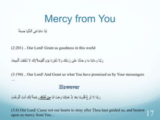 Quality vs Quantity
 “Ahsanu Amala” means Work of best quality
 NOT “Aksaru Amala” (work with quantity)
 Example 1 of qualitative work: And We have pointed out to him
the two highways of good and evil. But he attempted not to ascent
bravely. And do you know what the ascent is? It is the freeing of a
slave. Or feeding in a day of hunger. An orphan near of kin, Or a
poor man lying in the dust. (Sura Balad)
 Example 2: [41:34] And who is better in speech than he who
invites men to Allah and does good works and says, ‘I am surely
among the Muslims?’
15
 