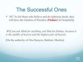  “When Musa (A) met Khidr, a bird came along and dipped
its beak in the water. Khidr asked Musa (A): Do you know
what the bird says? He replied: What does it say? He said: It
says, your knowledge and Musa’s knowledge out of all
God’s knowledge is like what my beak takes from this
water.”
[Al hakim]
44
 
