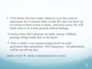  Idolaters say: Angels and perhaps the jinn and human
reformers are His sons and daughters.
 Like Christians (who say: Christ is the son of God), Jews
said: ‘Uzayr is God’s son’:
 (5:18) We are God’s children and His beloved – to indicate
their closeness to God.
 Allah refuted first saying “out of ignorance” and then “they
speak nothing but a lie” including their forefathers.
  Social custom / Rituals
9
 