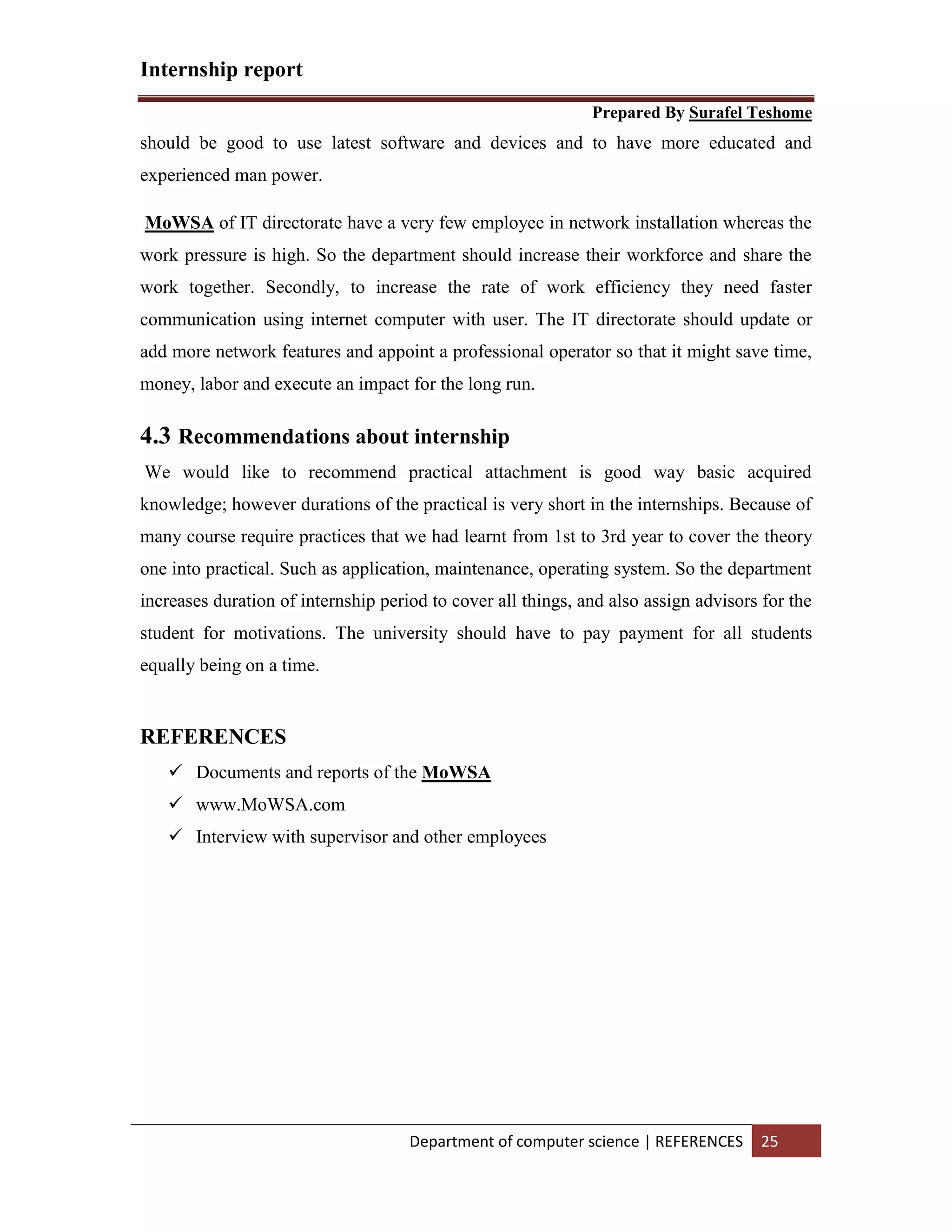 Internship report on IT | DOCX