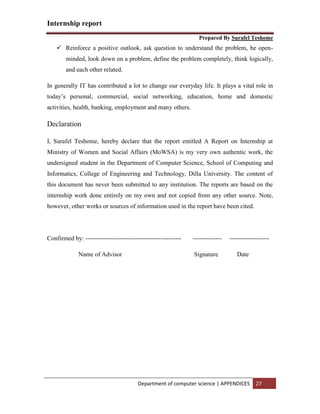 Internship Notes Internship report on IT | DOCX