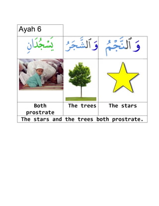 Ayah 6




    Both       The trees    The stars
  prostrate
The stars and the trees both prostrate.
 