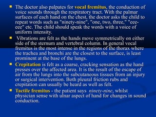 RESPIRATORY SYSTEM EXAMINATION IN PEDIATRICS | PDF