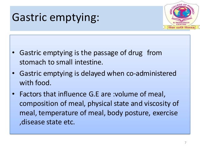pics Define Gastric Emptying And Its Factors factors affecting drug absorption