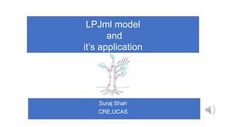 Suraj Shah
CRE,UCAS
LPJml model
and
it’s application
 