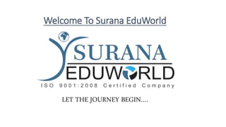 Welcome To Surana EduWorld
LET THE JOURNEY BEGIN….
 