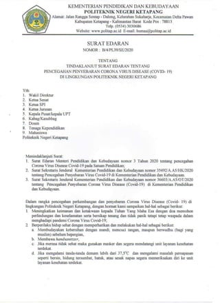 Surat edaran-direktur-politap