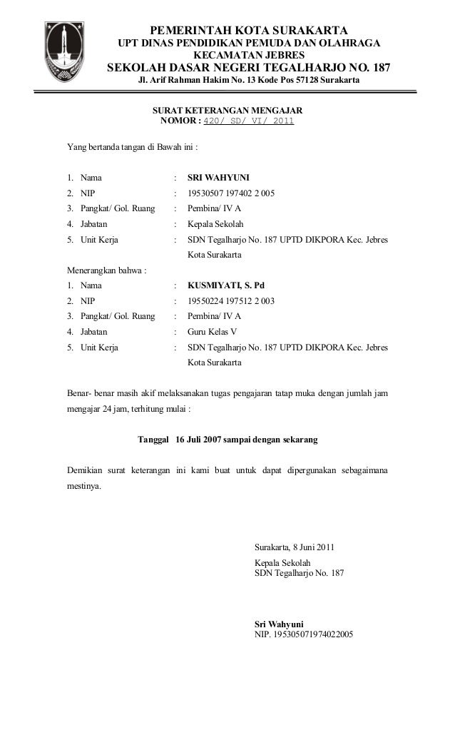 Surat Keterangan Mengajar Ok1 Anda berada di artikel yang tepat.